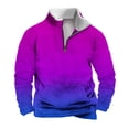 thumbnail image 1 of Lmnyox Fall Winter Print Sweatshirts for Men Quarter Zipper Stand Collar Pullover Tops with Pocket Long Sleeve Tops, 1 of 5
