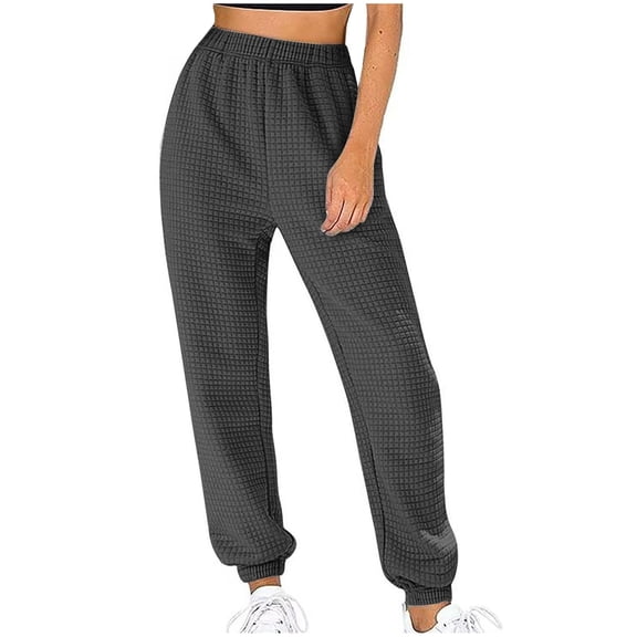 Lmnyox Fall Winter Sweatpants for Women Comfy Elastic Waist Joggers with Pocket Casual Athletic Pants