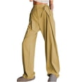 thumbnail image 1 of Lmnyox Fashion High Waist Pants for Women Wide Leg Drawstring Trousers with Pocket Summer Trendy Palazzo Pants, 1 of 7