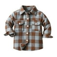 Lmnyox Flannel Shirt Jacket for Toddlers Baby boys Plaid Long Sleeve