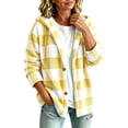thumbnail image 1 of Lmnyox Fleece Jackets for Women Casual Plaid Button Down Hooded Coats Winter Cozy Long Sleeve Jackets, 1 of 9