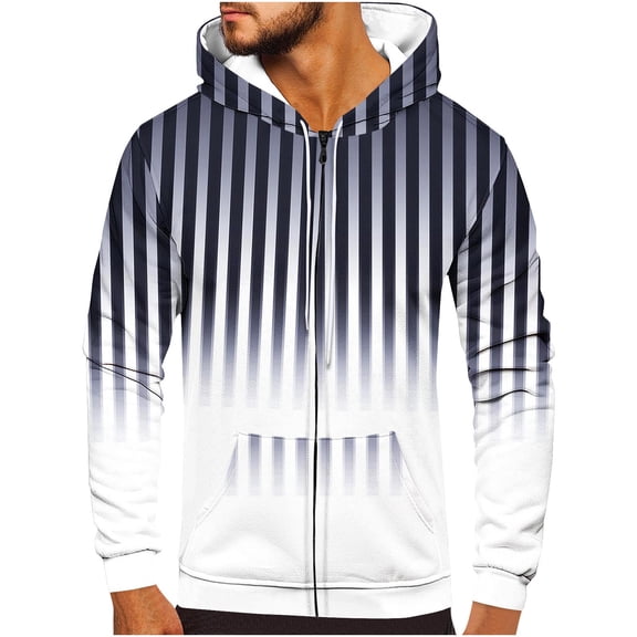 Lmnyox Full Zipper Up Hoodies for Men Fall Winter Casual Long Sleeve Hooded Jacket with Pocket Fashion Activewear