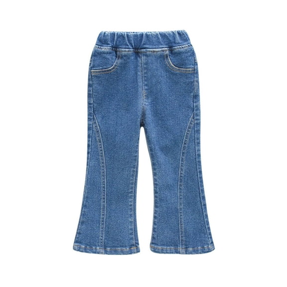 Lmnyox Girl's Flare Jeans Stretchy Bootcut Denim Pants with Pocket Spring Fall Cloth for Kids