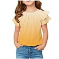 thumbnail image 1 of Lmnyox Girl's Summer Cute Shirts Ruffle Short Sleeve Pleated Fashion T Shirt 2025 Casual Trendy Tees Tops, 1 of 6
