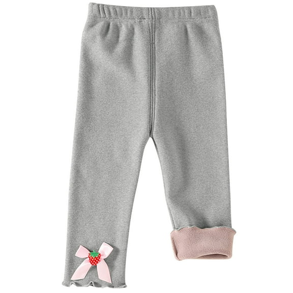 Lmnyox Girls Leggings Cotton Fleece Lined Thermal Yoga Pants Elastic Waist Thick Warm Tights Pants for Baby