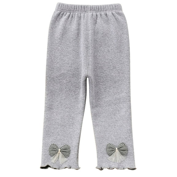 Lmnyox Girls Leggings Cotton Fleece Lined Thermal Yoga Pants Elastic Waist Thick Warm Tights Pants for Baby