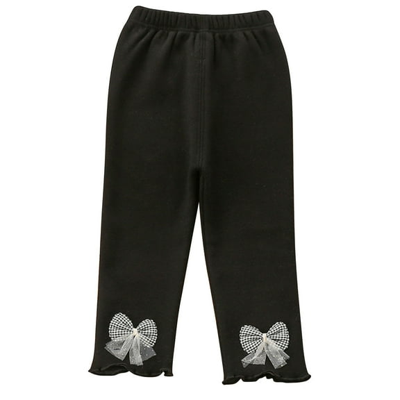 Lmnyox Girls Leggings Cotton Fleece Lined Thermal Yoga Pants Elastic Waist Thick Warm Tights Pants for Baby
