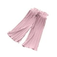 thumbnail image 1 of Lmnyox Girls Pants Ruffle Elastic Waist Wide Leg Trousers Kids Loose Flowy Drawstring Lounge Pants 4-14 Years, 1 of 5