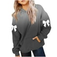 thumbnail image 1 of Lmnyox Girls Print Sweatshirts with Pocket Loose Striped Long Sleeve Hoodies Kids Hooded Pullover Tops, 1 of 5