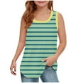 thumbnail image 1 of Lmnyox Girls Striped Tank Tops Casual Cute Sleeveless Square Neck Summer Tops 5-14 Years Girls Basic Shirt, 1 of 6