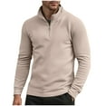 thumbnail image 1 of Lmnyox Half Zip Collared Golf Shirts for Men Solid Long Sleeve Thermal Tops Business Casual Work Shirts, 1 of 5