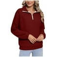 thumbnail image 1 of Lmnyox Half Zip Collared Pullover for Women Business Casual Long Sleeve Sweatshirts Fashion Athletic Shirts, 1 of 7