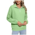 thumbnail image 1 of Lmnyox Half Zip Collared Pullover for Women Business Casual Long Sleeve Sweatshirts Fashion Athletic Shirts, 1 of 7