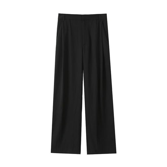 Lmnyox High Waist Dress Pants for Women Casual Wide Leg Work Trousers Summer Business Lounge Pants with Pocket