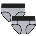 thumbnail image 1 of Lmnyox High Waist Seamless Briefs for Women Soft Breathable Full Coverage Cotton Panties Hip Lift Underwear 2 Pack, 1 of 2