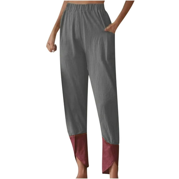 Lmnyox High Waist Yoga Pants for Women Lightweight Straight Leg Pants with Pocket Summer Loose Lounge Pants