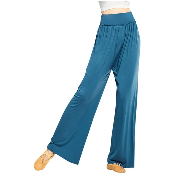 Lmnyox High Waist Yoga Pants for Women Straight Leg Sport Lounge Pants Summer Lightweight Trousers