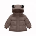 thumbnail image 1 of Lmnyox Hooded Puffer Jackets for Toddler Kids Cute Winter Fleece Lined Quilted Coats Warm Zipper Up Jackets with Pockets, 1 of 9