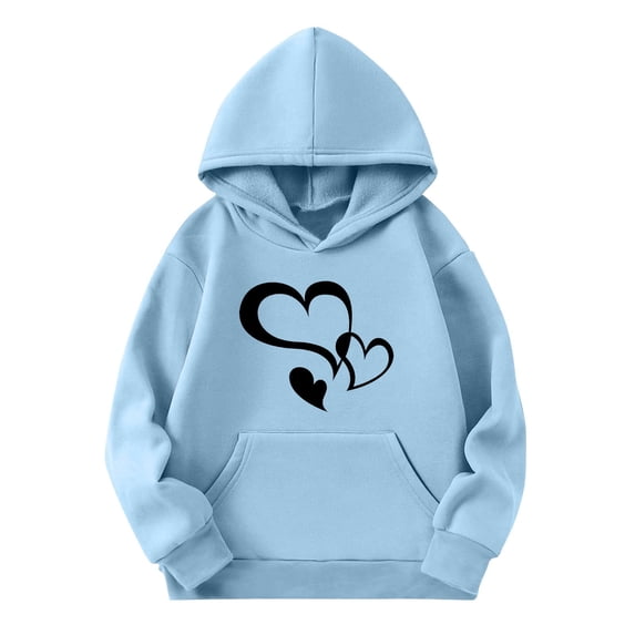 Lmnyox Hoodies for Boys and Girls Fashion Loose Printed Sweatshirts Long Sleeve Pullover Tops with Pocket