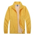 thumbnail image 1 of Lmnyox Jackets for Men Solid Color Long Sleeve Stand Collar Zipper Up Coats Casual Athletic Workout Jackets, 1 of 4
