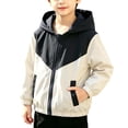 thumbnail image 1 of Lmnyox Kid's Coats Color Blocked Zip Up Long Sleeve Workout Hoodies Casual Sports Jackets with Pockets, 1 of 8