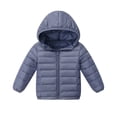 thumbnail image 1 of Lmnyox Kid's Puffer Jackets Thermal Zip Up Long Sleeve Puffy Hooded Coats Solid Color Quilted Outerwears with Pockets, 1 of 4