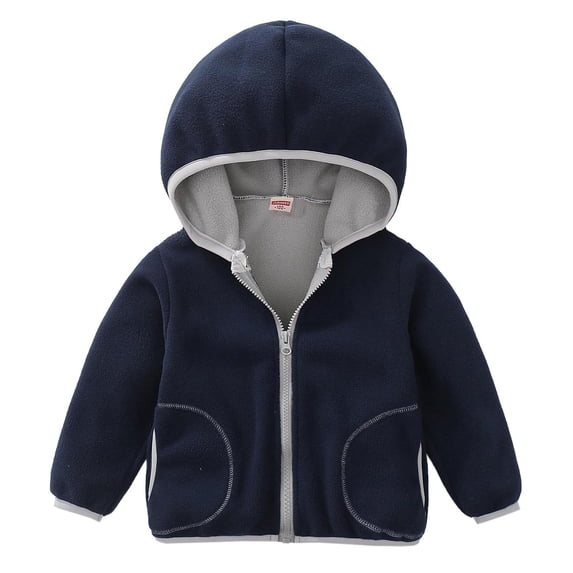 Lmnyox Kid's Sherpa Jackets Fleece Full Zip Solid Color Long Sleeve Hooded Coats Winter Cozy Outerwears with Pockets