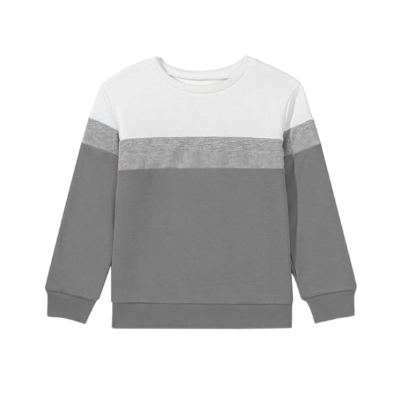 Lmnyox Kid's Sweatshirts Fall Casual Color Blocked Crew Neck Sports Pullover Long Sleeve Workout Tops