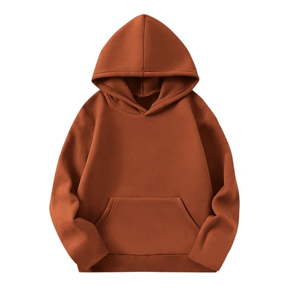 Lmnyox Kid's Sweatshirts Loose Solid Color Long Sleeve Sports Hoodies Classic Workout Pullover with Pockets