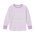 thumbnail image 1 of Lmnyox Kid's T-Shirts Striped Crew Neck Long Sleeve Pullover Tops Casual Lightweight Sports Basic Shirts, 1 of 9