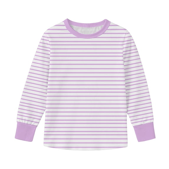 Lmnyox Kid's T-Shirts Striped Crew Neck Long Sleeve Pullover Tops Casual Lightweight Sports Basic Shirts