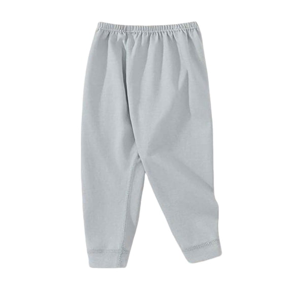 Lmnyox Kids Cotton Pants Basic Solid Elastic Waist Lounge Pants Boys Girls Casual Long Pants 1-7 Years