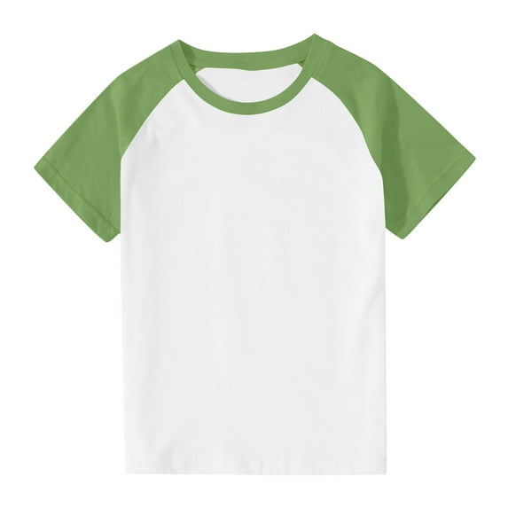 Lmnyox Kids Crew Neck T Shirt Color Block Dropped Shoulder Short Sleeve Tee Shirt Summer Basic Casual Tops