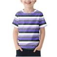 thumbnail image 1 of Lmnyox Kids Short Sleeve T Shirt Basic Color Block Crew Neck Tee Boys Girls Summer Casual Athletic Shirts, 1 of 4