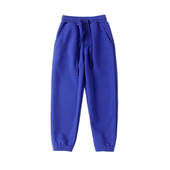 Lmnyox Kids Sweatpants Elastic Waist Fleece Lined Winter Casual Athletic Pants Boys Girls Solid Joggers