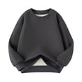 thumbnail image 1 of Lmnyox Kids Thick Pullover Shirts Long Sleeve Crew Neck Fleece Lined Thermal Sweatshirts Solid Casual Tops, 1 of 3