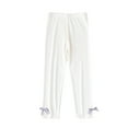 thumbnail image 1 of Lmnyox Leggings for Girls Cute Solid Color Bow Knot Elastic Waist Dance Pants Casual Pull On Leggings, 1 of 3