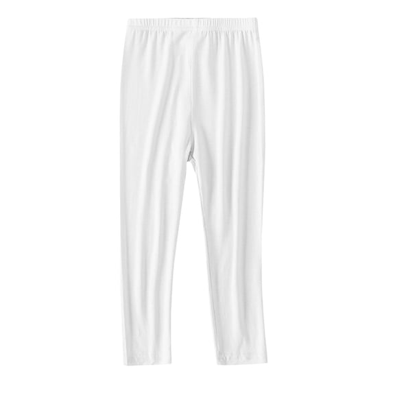 Lmnyox Leggings for Girls Stretch Classic Plain Elastic Waist Sports Pants Comfy Soft Dance Pants