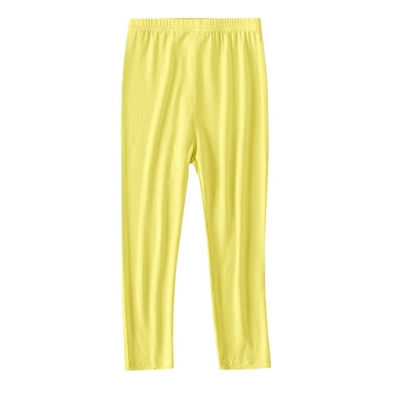 Lmnyox Leggings for Girls Stretch Classic Plain Elastic Waist Sports Pants Comfy Soft Dance Pants