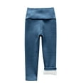 thumbnail image 1 of Lmnyox Leggings for Toddler Kids Winter Thermal Elastic Waist Pants Solid Color Fleece Lined Leggings, 1 of 3