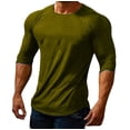 thumbnail image 1 of Lmnyox Long Sleeve Athletic T Shirt for Men Solid Stretchy Crew Neck Workout Tee Shirt Basic Muscle Tops, 1 of 4