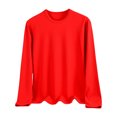 thumbnail image 1 of Lmnyox Long Sleeve Shirt for Women Soft Comfort Solid Color Basic T Shirt Spring Plus Size Blouse Tops, 1 of 7