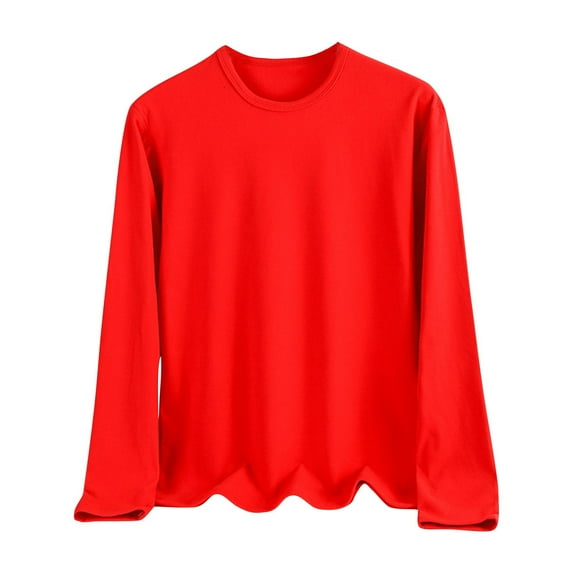 Lmnyox Long Sleeve Shirt for Women Soft Comfort Solid Color Basic T Shirt Spring Plus Size Blouse Tops