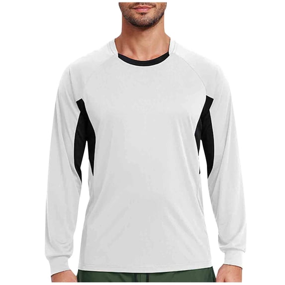 Lmnyox Men's Athletic T Shirts Quick Dry Breathable Long Sleeve Crew Neck Workout Tee Casual Sport Shirts