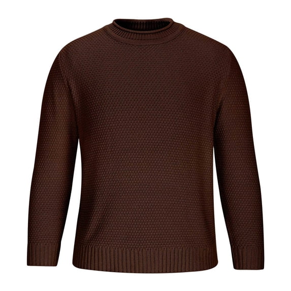 Lmnyox Men's Crew Neck Sweaters Loose Classic Long Sleeve Pullover Comfy Warm Plain Cable Knit Shirts