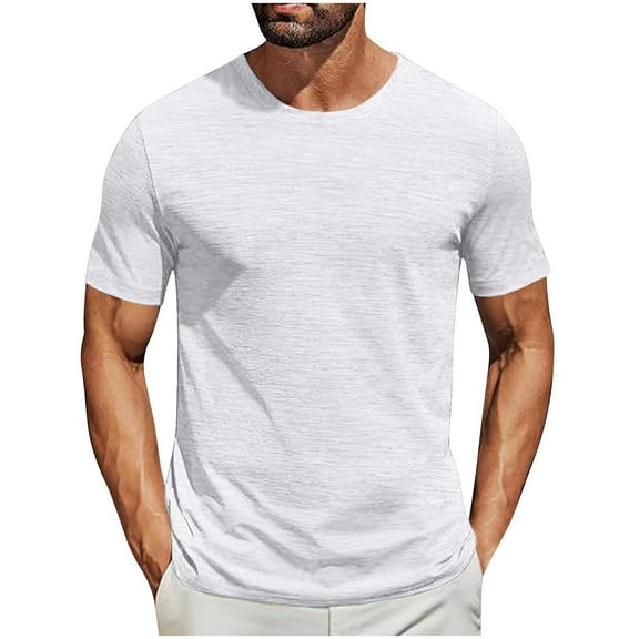 Lmnyox Men's Crew Neck T Shirt Short Sleeve Solid Color Basic Tee Shirt Classic Casual Summer Pullover Tee