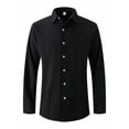 thumbnail image 1 of Lmnyox Men's Dressy Casual Long Sleeve Shirts Slim Button Down Collared Texture Shirt Business Work Shirt for Men, 1 of 6