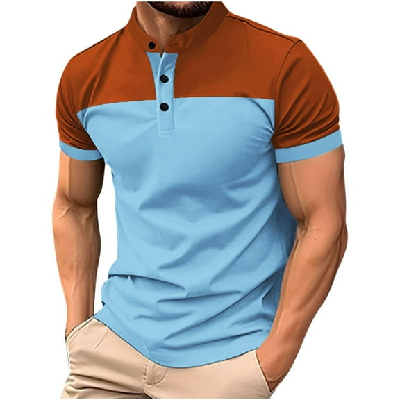 Lmnyox Men's Dressy Casual Shirts Short Sleeve Lapel Button Up Golf Shirt Summer Business Office Work T Shirt