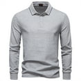 thumbnail image 1 of Lmnyox Men's Dressy Tops Solid Long Sleeve Collared Button Golf Shirts Business Casual Cotton T Shirts, 1 of 3