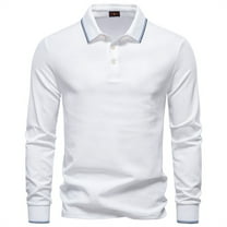 Lmnyox Men's Dressy Tops Solid Long Sleeve Collared Button Golf Shirts Business Casual Cotton T Shirts